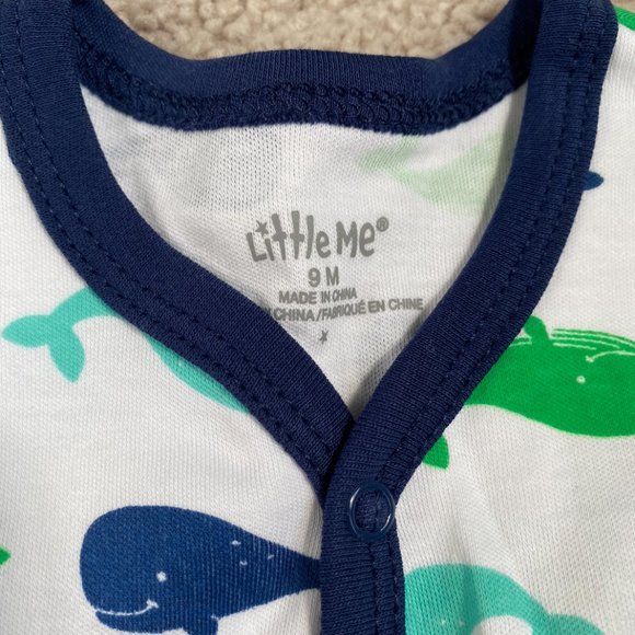 NWT Baby WHALE Bundle - 2 Snap Whale Pattern Rompers And Whale Booties - Picture 10 of 12